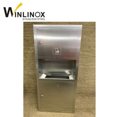 Free standing bathroom toilet paper towel dispenser with dustbin