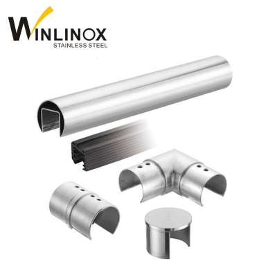 inox glass railing 304 316 handrail stainless steel groove pipe