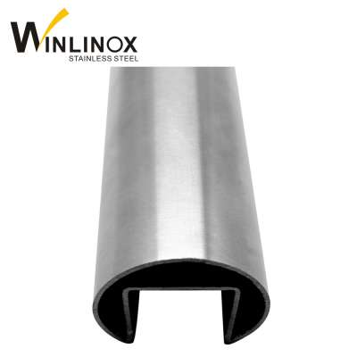 U shape ss304 round single slotted pipe slot tube for handrail