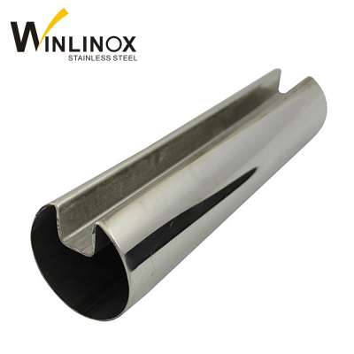 Slot 24x24 stainless steel groove tube for glass railing